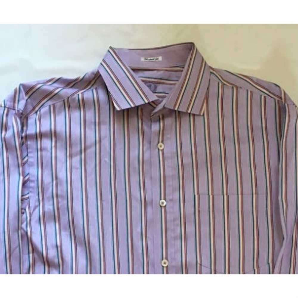 Bugatchi Uomo Mens Shaped Fit Dress Shirt Sz L